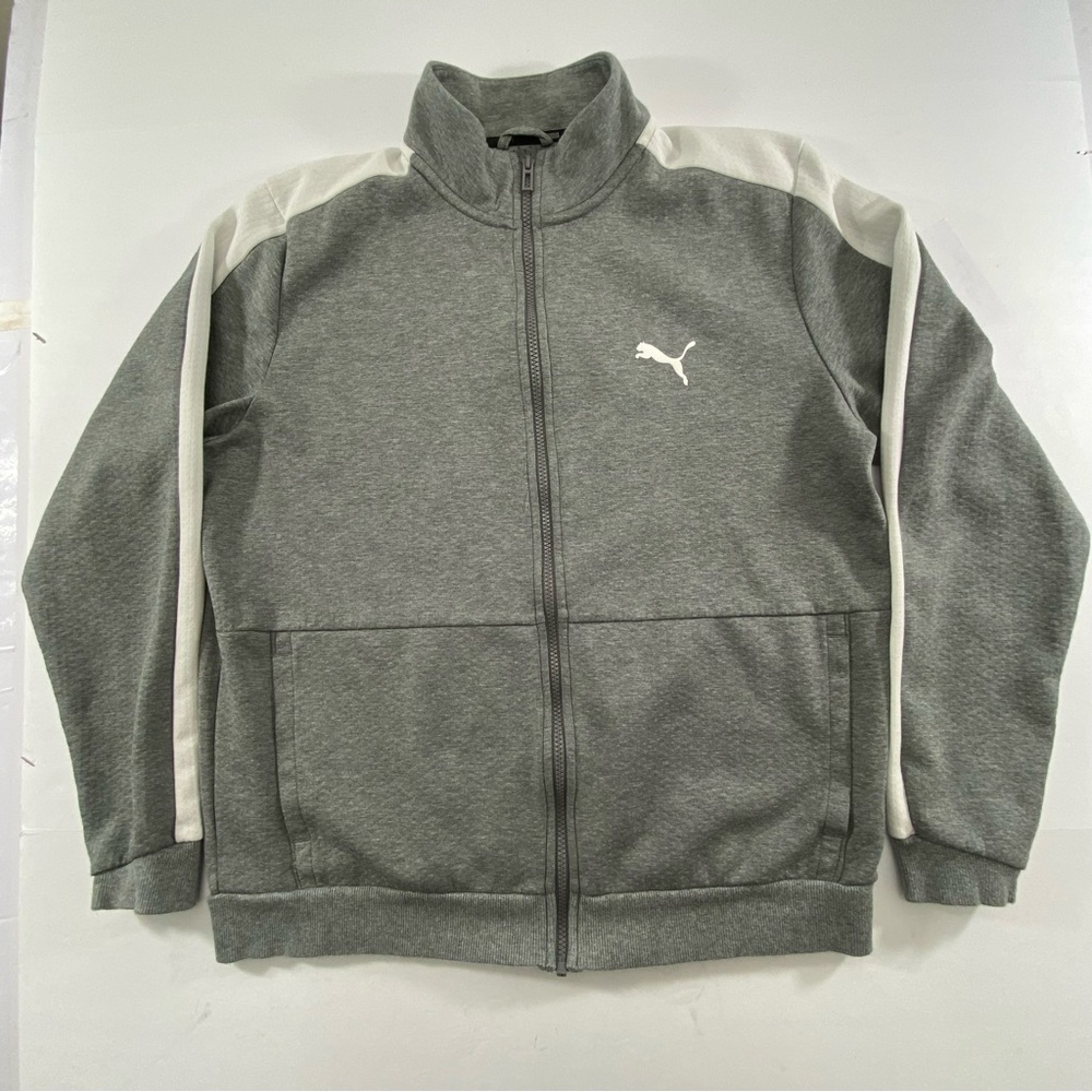 PUMA Sweatshirt Full Zip Up Gray Men’s Size Large